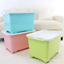 40L Colorful Plastic Storage Container Box with Wheels (SLSN039)